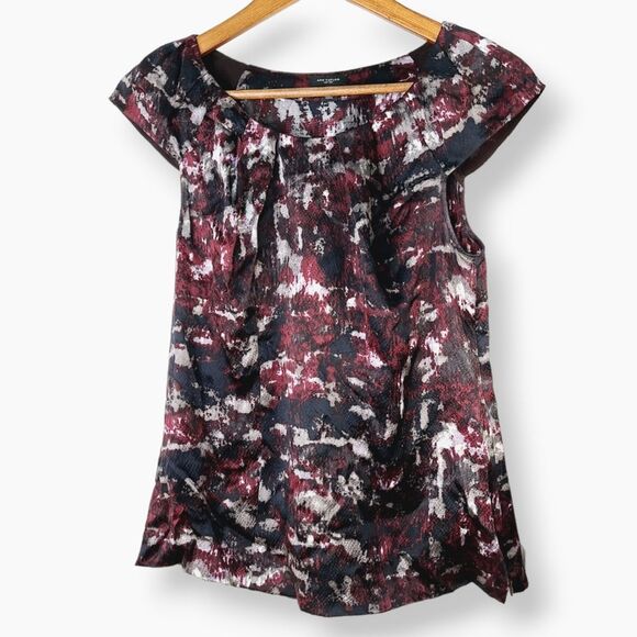 Ann Taylor 100% Silk Floral Cap Sleeve Tank Top Sleeveless Blouse Sz S - Picture 1 of 11